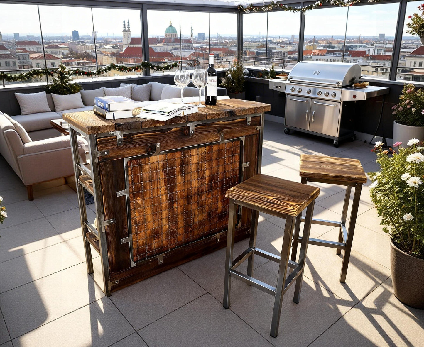 Барний стіл стілець стійка SAMBOR Лофт Вінтаж Бар Індустріальний дизайн 